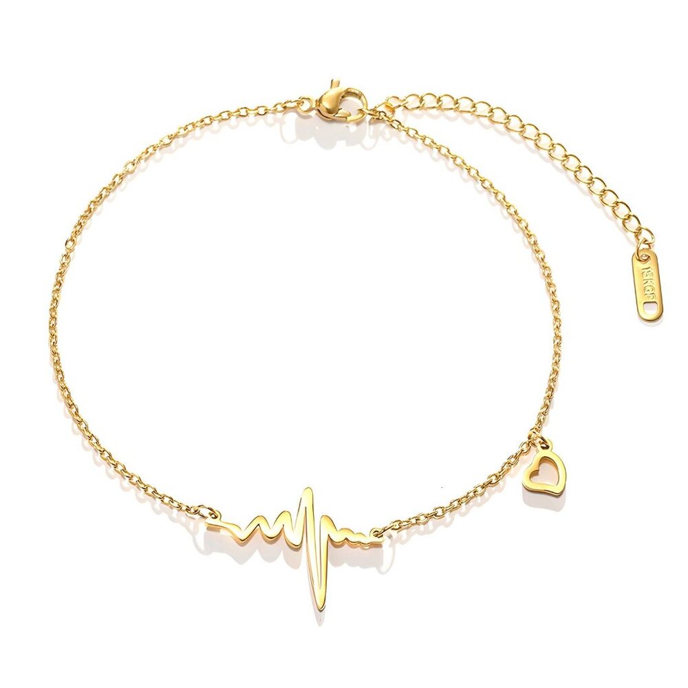 18K gold-plated stainless-steel hearts bracelet